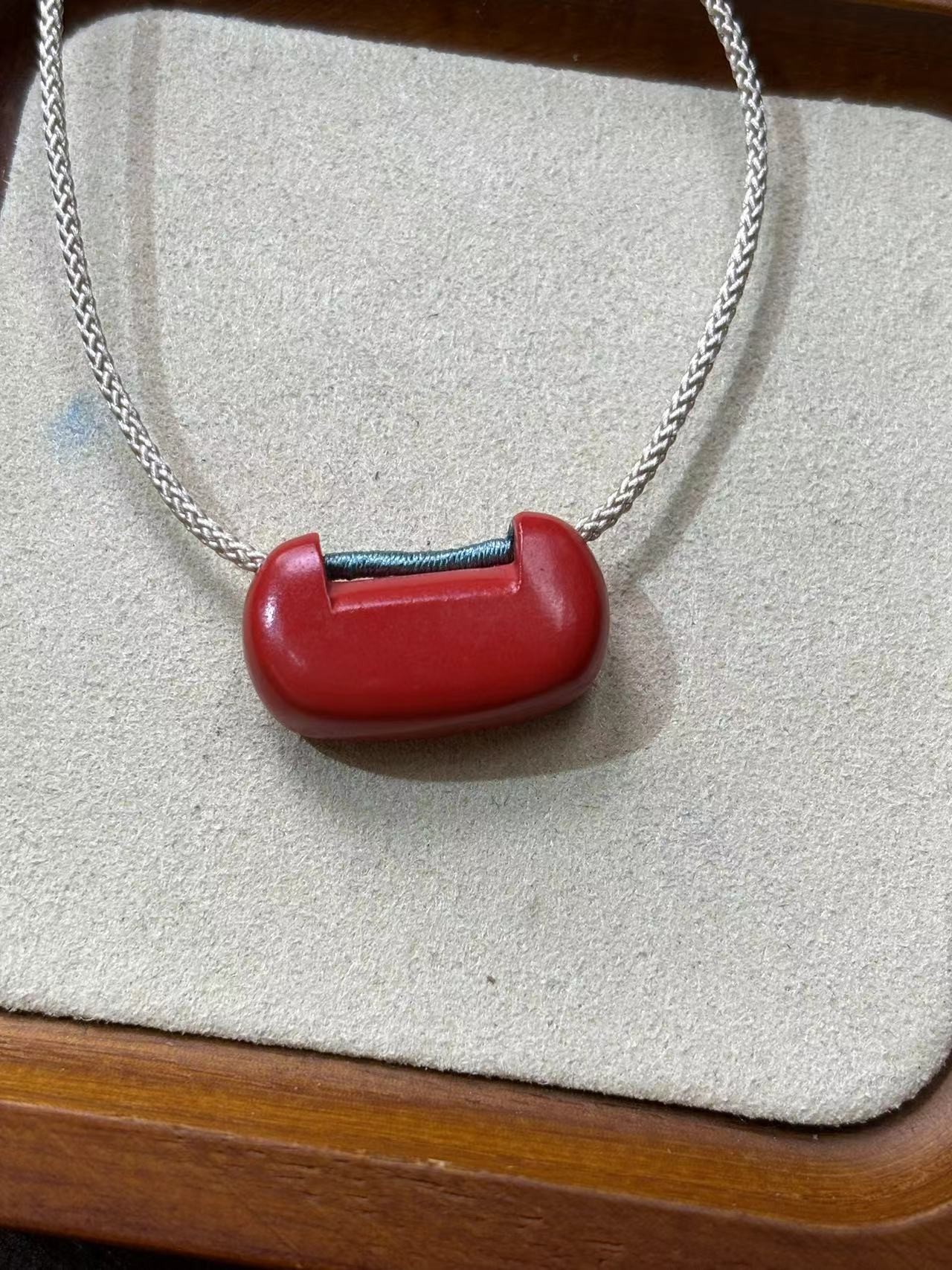 含辰砂工艺品朱砂如意小锁吊坠TS