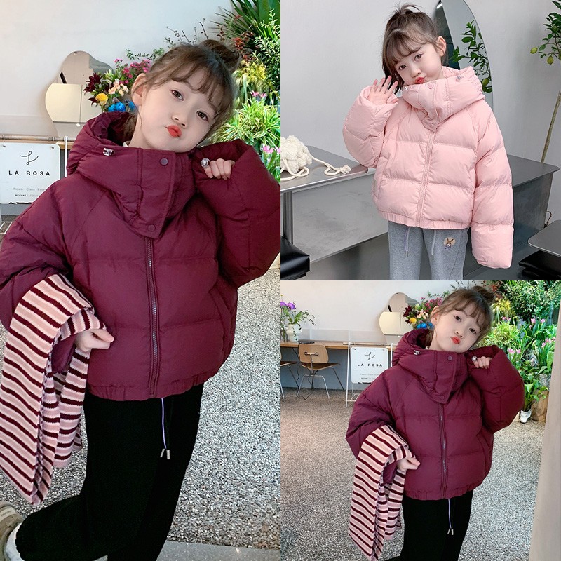 女童棉服2023新款儿童冬装韩版洋气冬季保暖宝宝连帽短款面包服