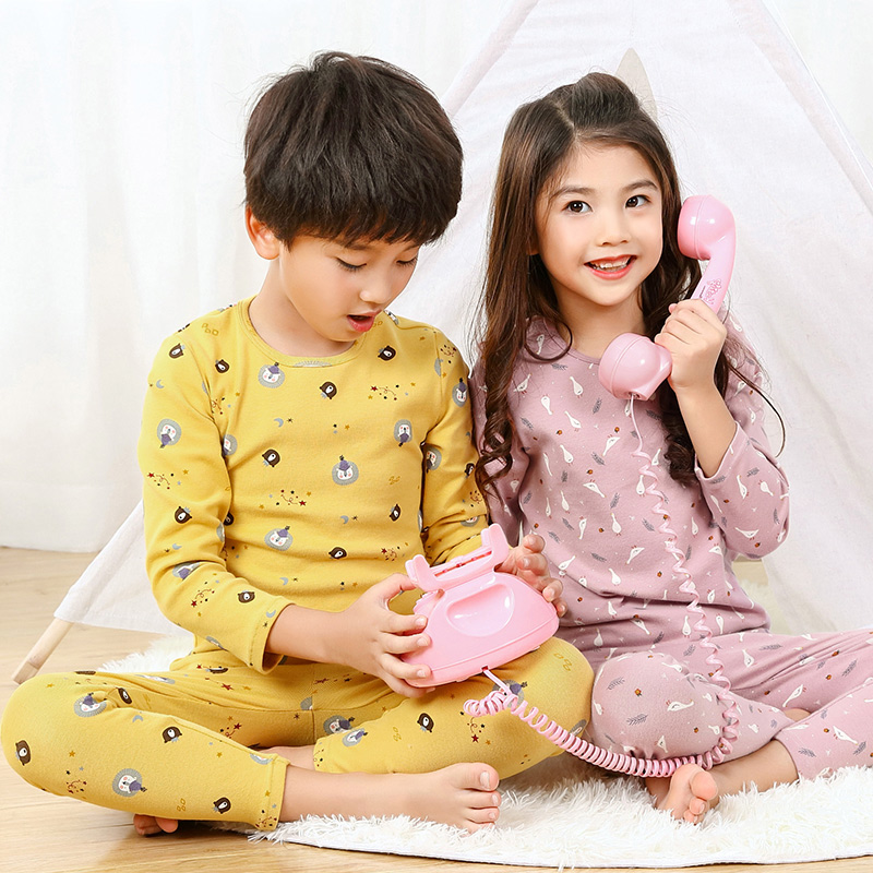 儿童内衣套装棉质秋衣秋裤男童女童印花加厚宝宝秋冬保暖内衣