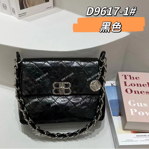 【Z0E】ZT-D9617-1-黑色轻奢女士时尚复古气质小众单肩腋下斜跨包包