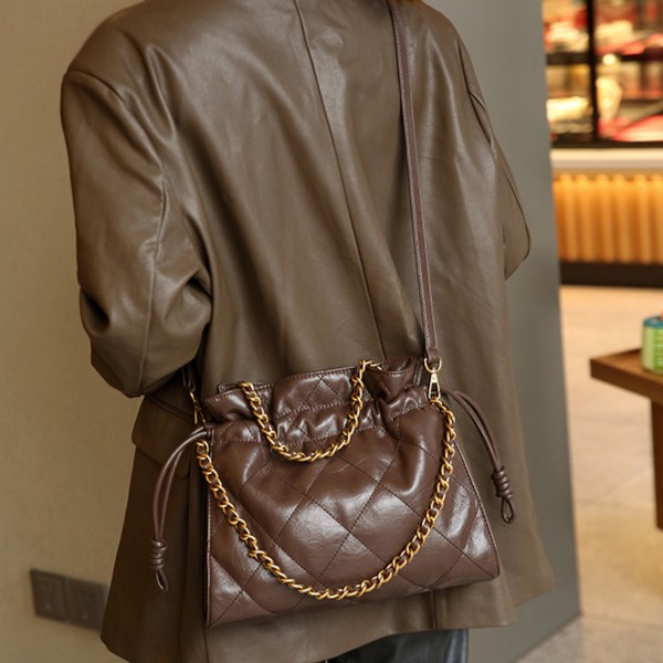 【ZOE】SKL-5103-咖啡色轻奢新款时尚经典中古百搭手提单肩腋下女包