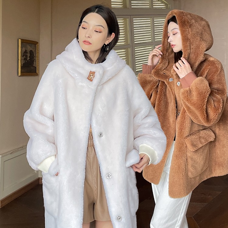 烈儿宝贝「大白小白7.0」100美利奴羊毛颗粒毛毛奢品外套L33TZM298