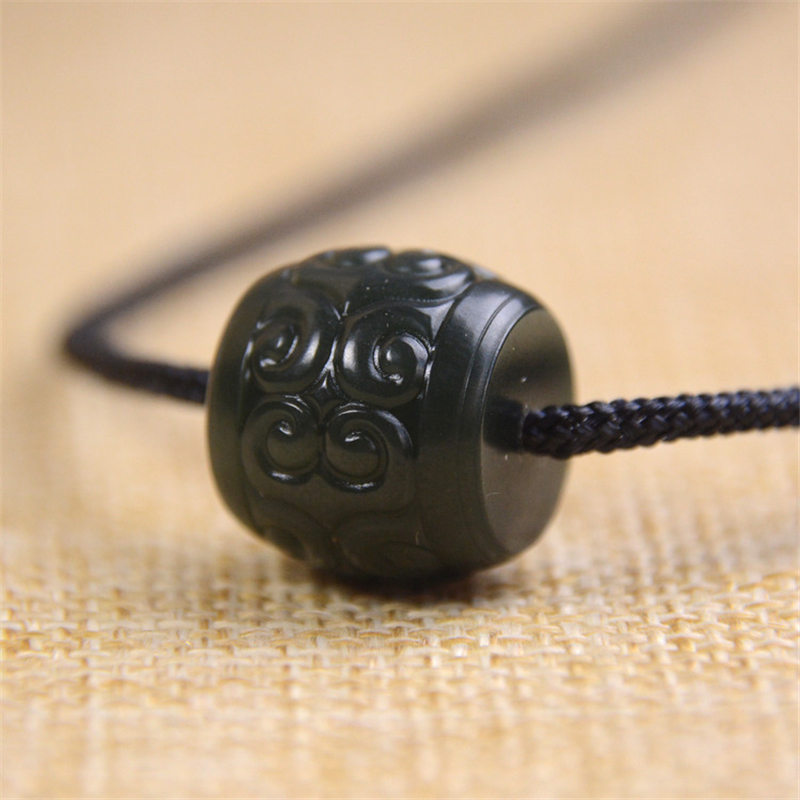 和田玉桶珠回纹珠青玉手串单珠隔珠腰珠天然手工雕刻精雕手串配珠