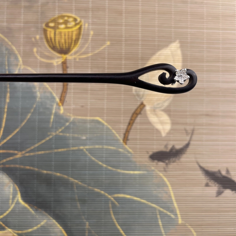 炑歌D101银色小花发簪