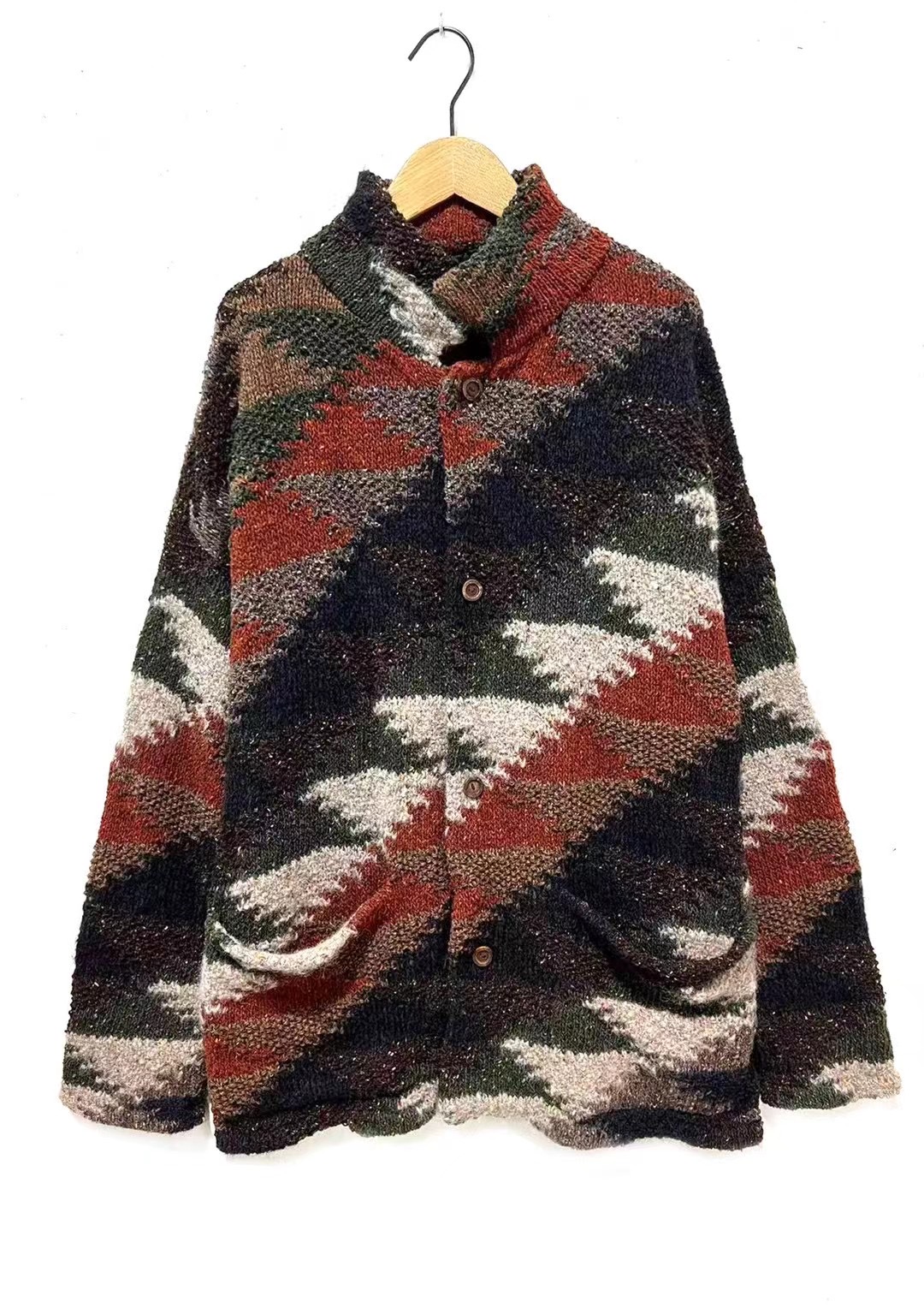 深深一刻左岸迷香针织休闲宽松文艺范加绒保暖外套冬季Z23FW7005