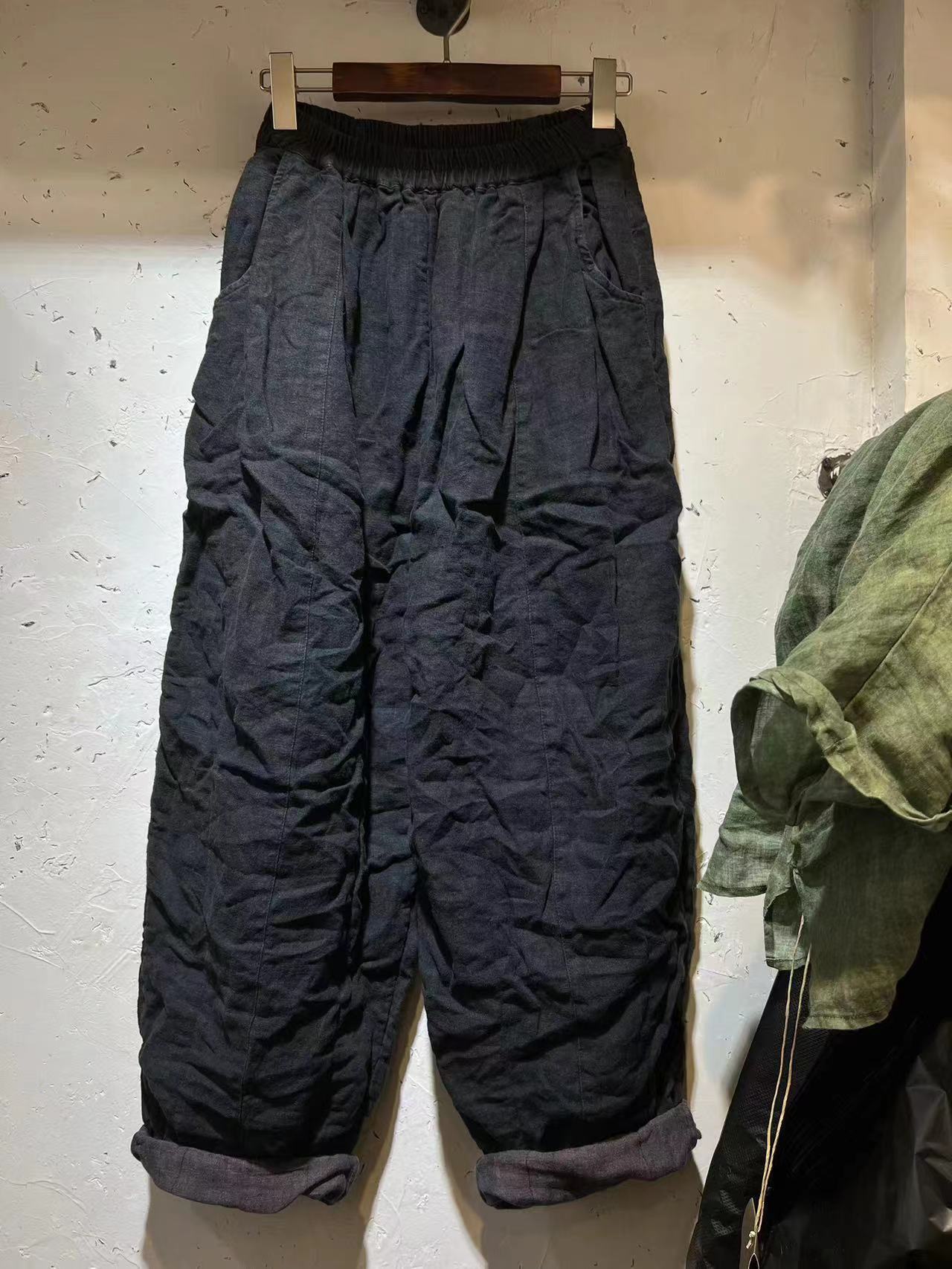 衣路-双层松紧腰休闲裤26980