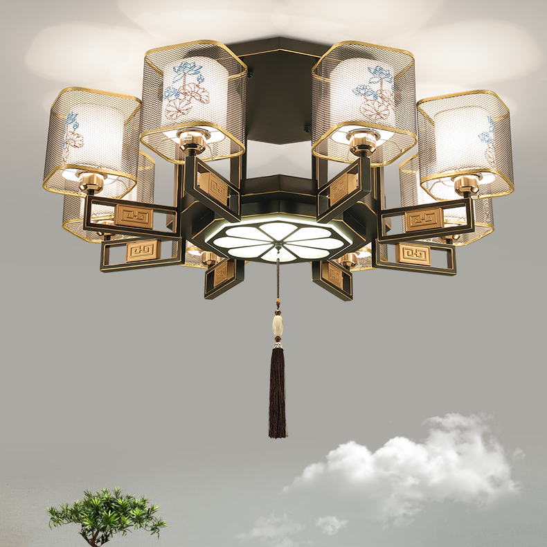 新中式吸顶灯吊灯温馨大气禅意别墅餐厅房间客厅书房大厅灯具家用