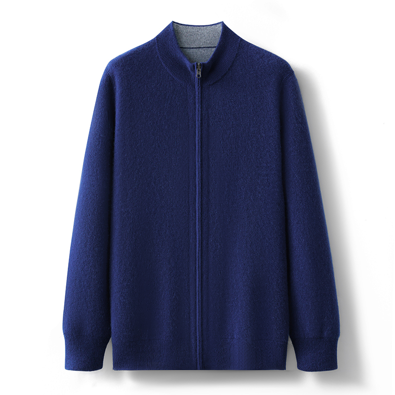 【亲贝男装】100%纯山羊绒加厚开衫商务休闲男款开衫