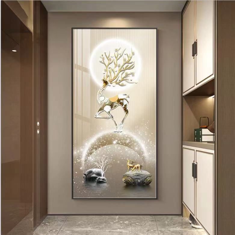 【福禄进门】玄关现代装饰画走廊入户玄关过道墙面挂画晶瓷装饰画