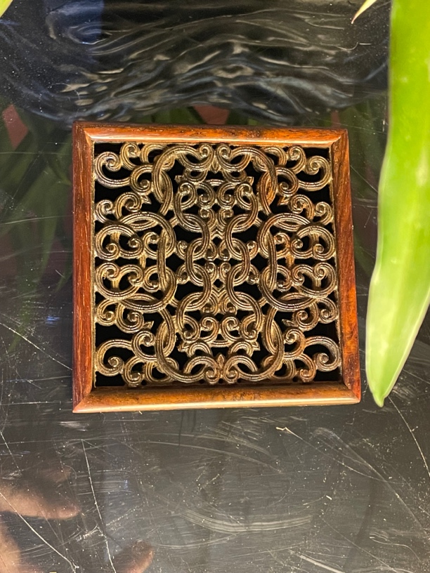 老挝酸枝小香炉点盘香收纳功能9