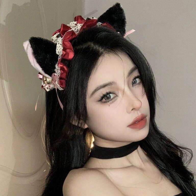 性感猫耳朵发箍可爱lolita头饰蕾丝蝴蝶结头箍发卡发饰日系宫廷风