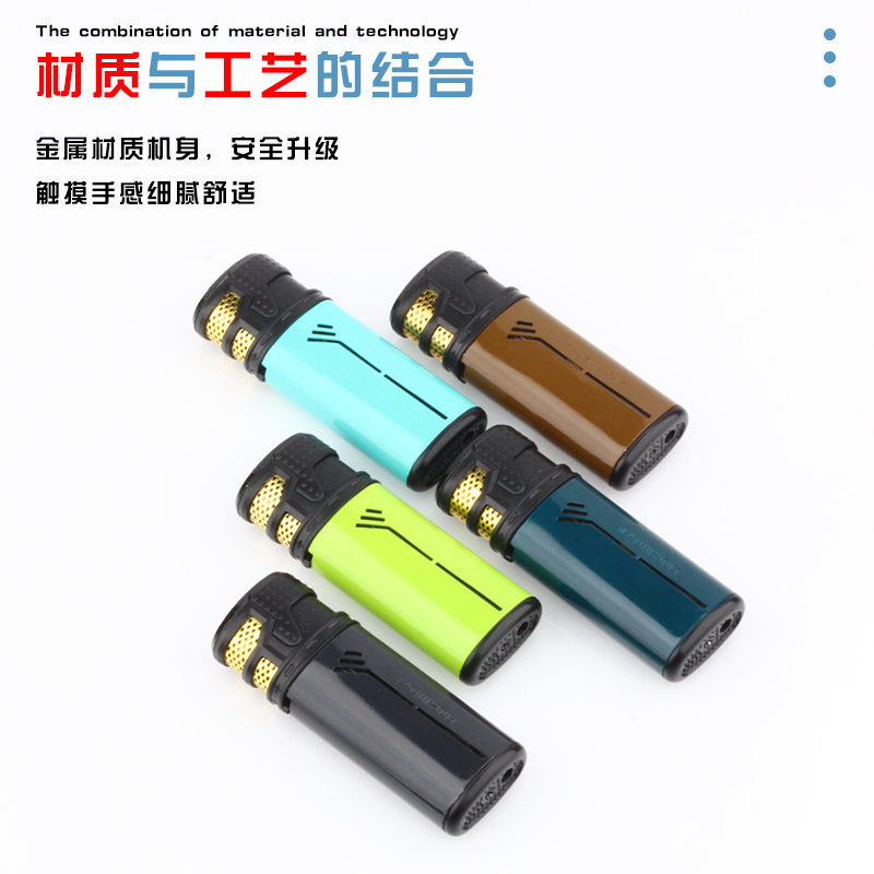 龙顺陶瓷漆新款翻盖高档金属直冲打火机时尚个性家用打火机送男友