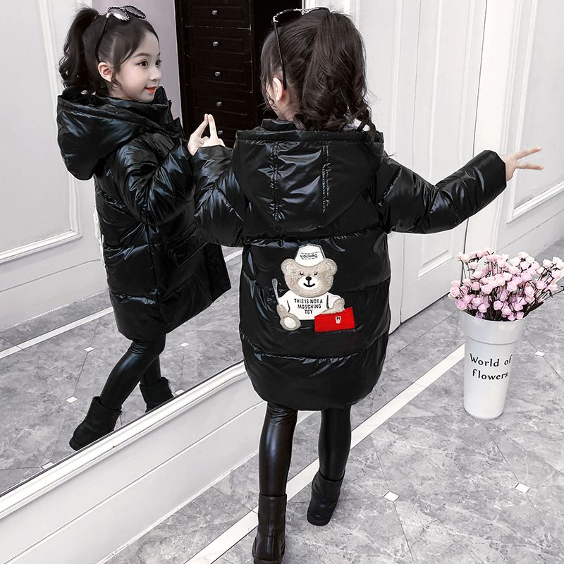 女童棉袄冬装2023新款洋气中大童免洗棉服加厚宝宝中长款外套时尚