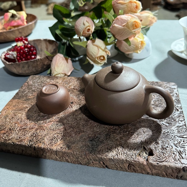 侘寂风实木风化铁栎木干泡台 壶承 茶托随机发货需要选可联系客服