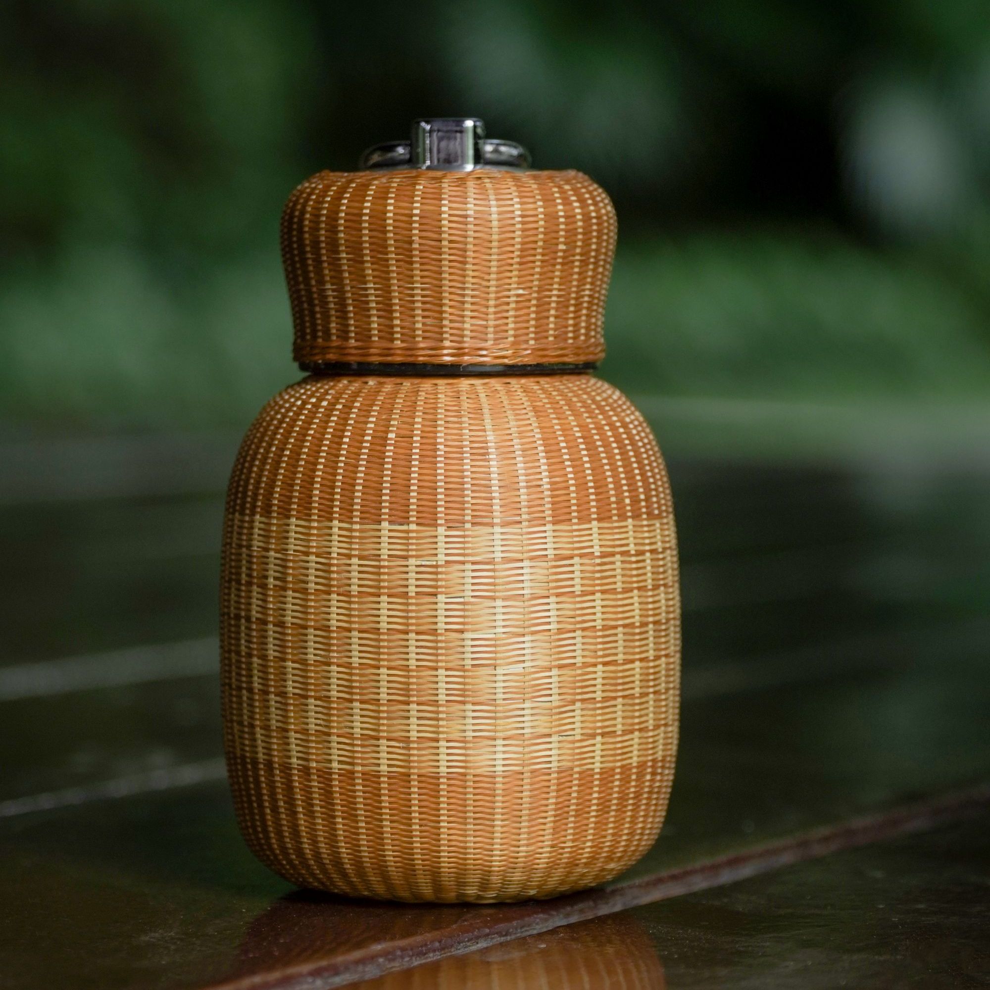 BZ002（木语）手工艺民俗竹编全包带花竹丝保温杯220毫升