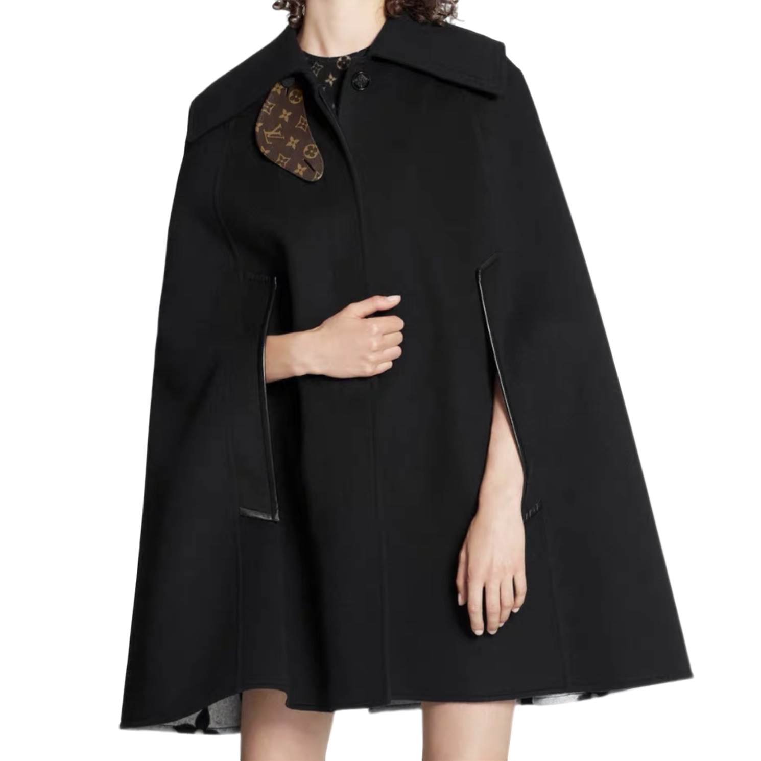 全新未使用 LouisVuitton/路易威登 汤/P244691988/黑色斗篷披肩