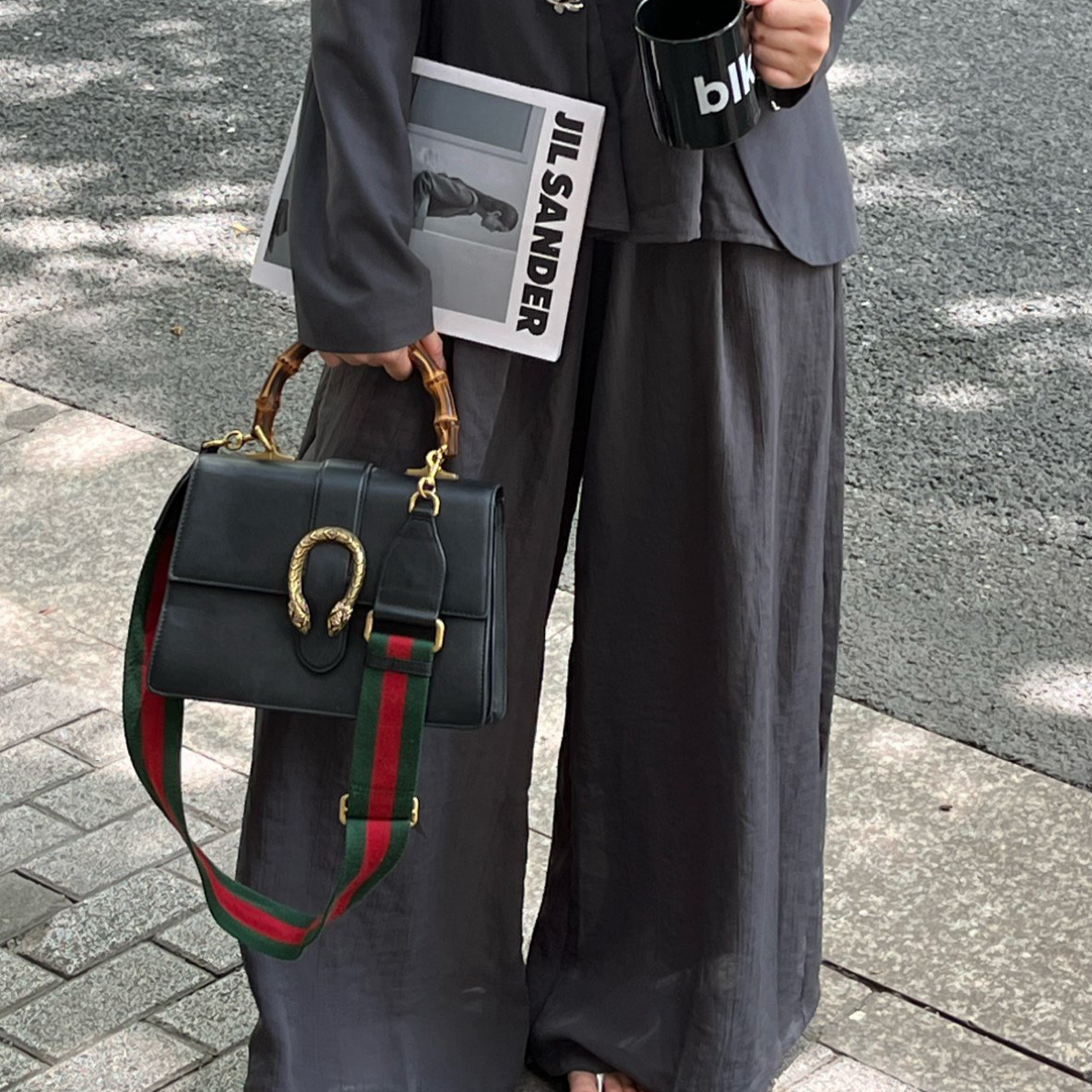 95新 GUCCI/古驰 Dionysus小号黑金竹节酒神包/1270