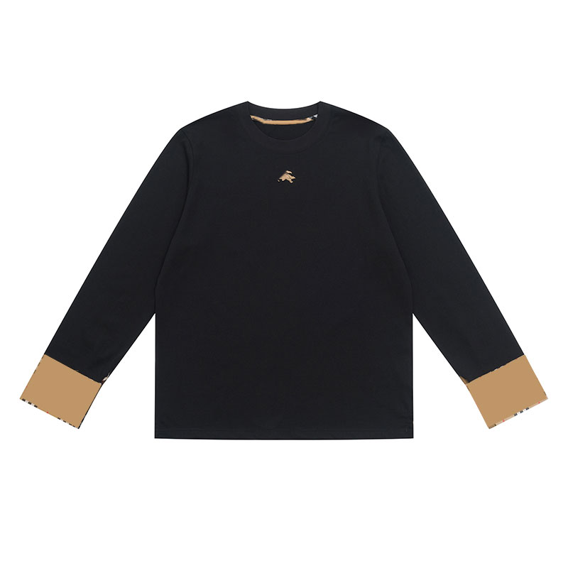 禾一HeYi【巴家经典】2024秋冬新款宽松百搭刺绣长袖打底休闲T恤女