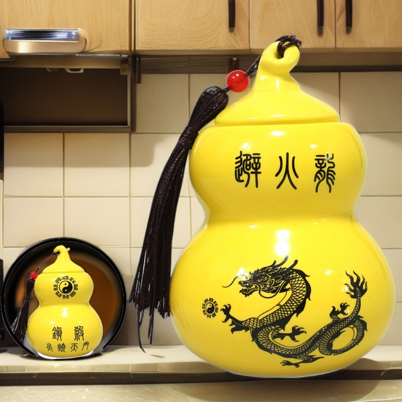 避火龙土陶瓷罐厨房西北角乾卦解决火烧天门避火龙工艺品高档摆件