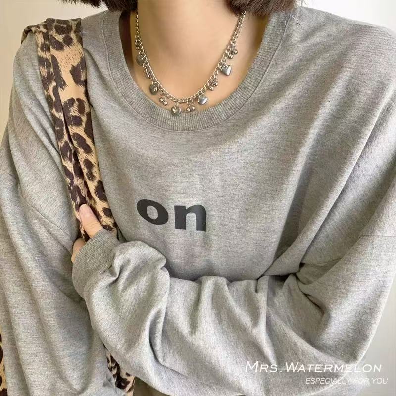 铜合金项链 JIA Y 金属圆珠爱心项链小众高级设计颈链个性锁骨链