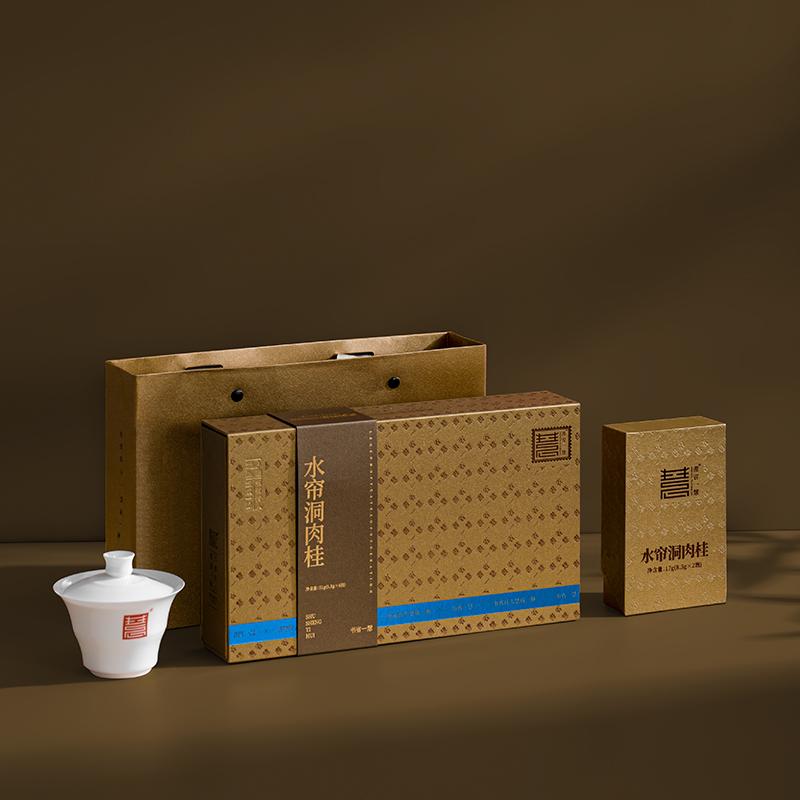 书省一慧水帘洞肉桂51克6泡福建武夷山岩茶乌龙茶肉桂礼盒装礼袋