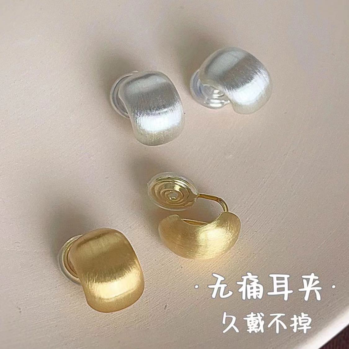 耳夹无耳洞耳饰2024新款潮复古简约磨砂蚊香盘高级感小众百搭耳夹