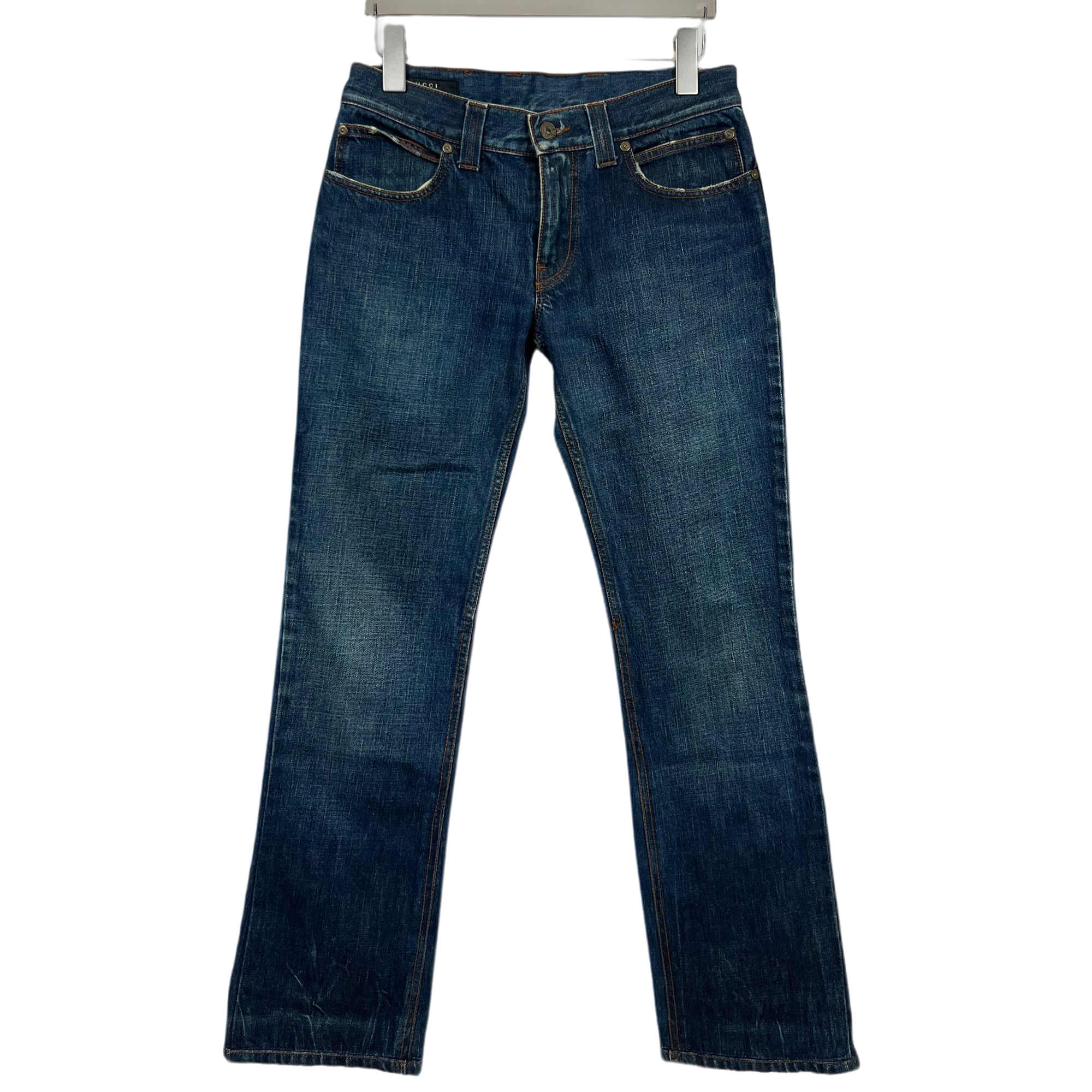 95新 GUCCI/古驰 10760/44码/中腰水洗休闲牛仔裤/9633