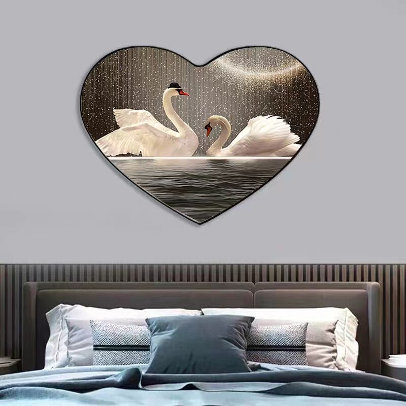 心形装饰墙上主卧桃心装饰心形挂画床头卧室