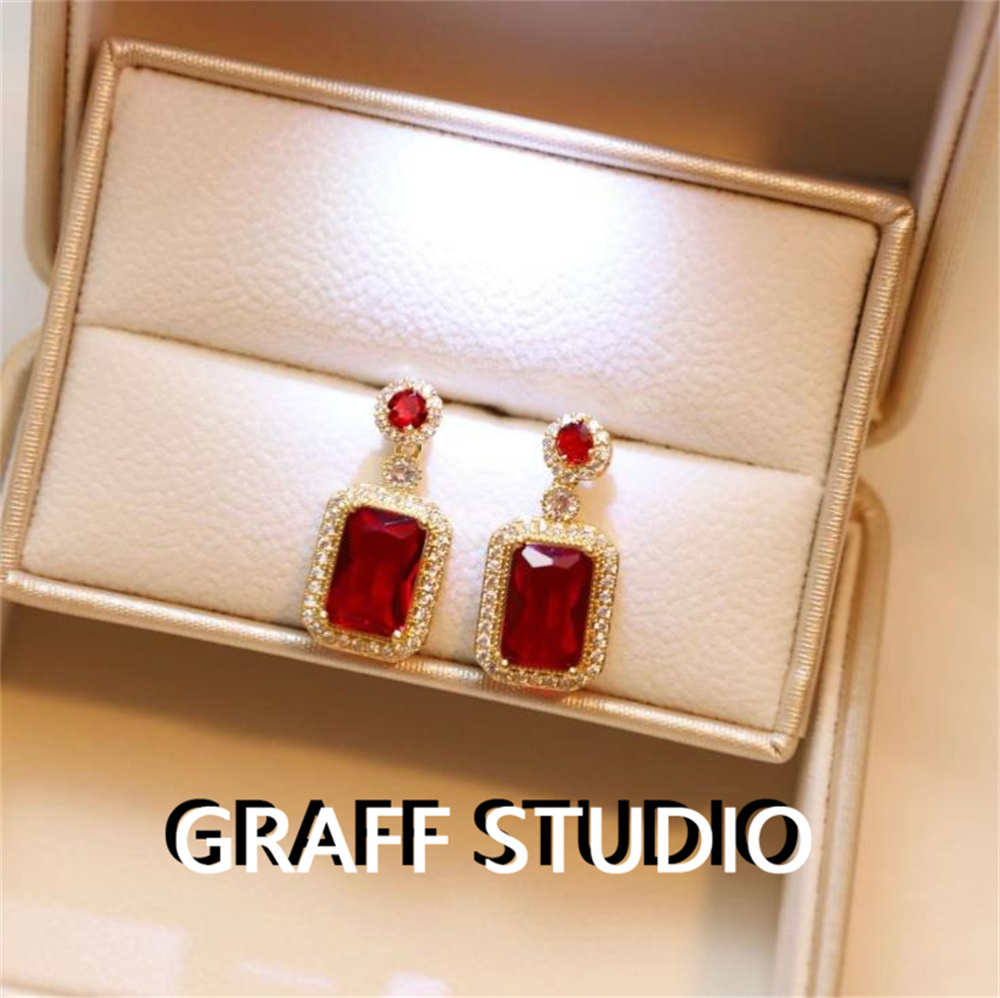 送证书运费险-奥地利红碧玺耳环C5281时尚