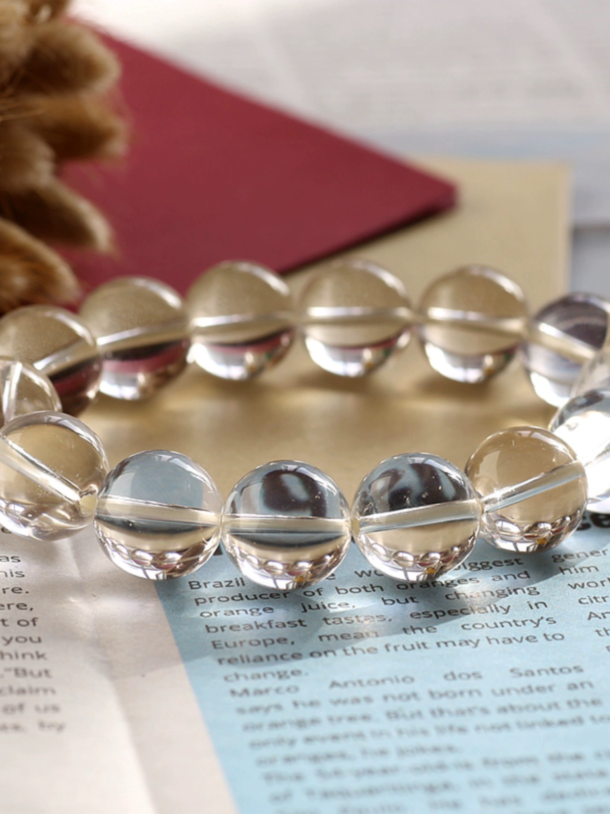 天然白水晶8毫米单圈手链精美时尚圆珠女士手链