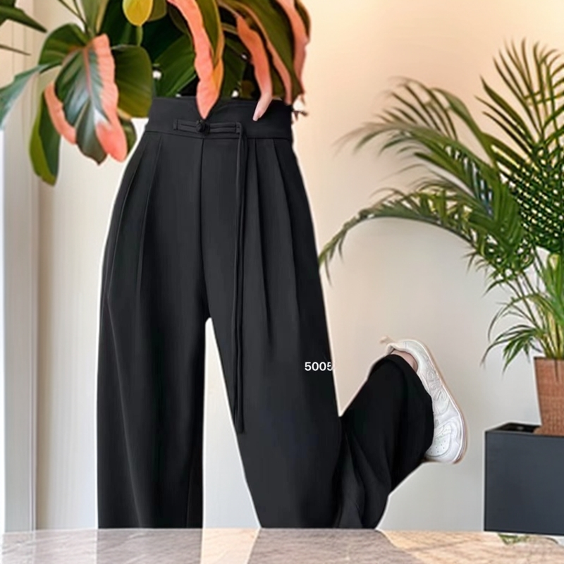 2024直桶长裤高腰垂感显瘦