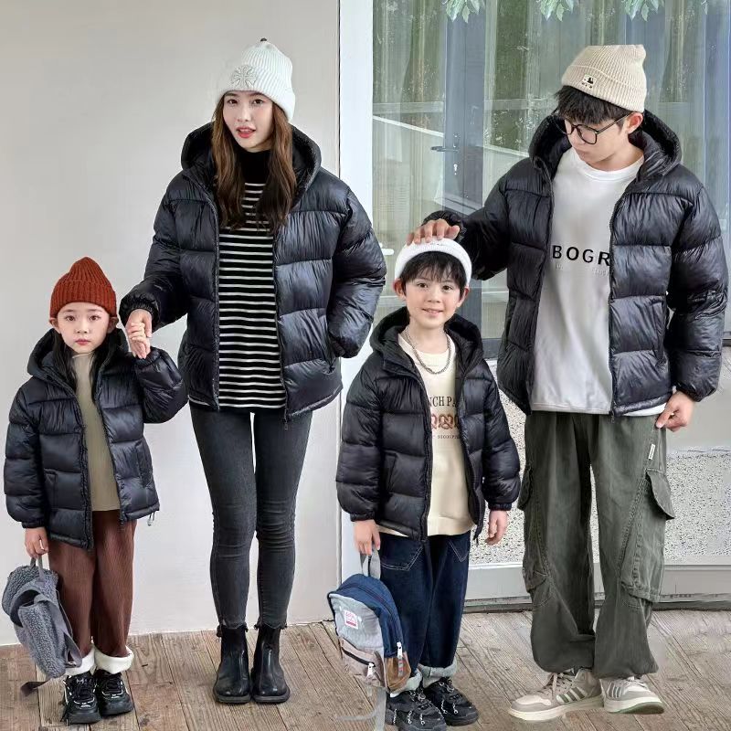 【亲子装加厚连帽】儿童秋冬新款一家三口装母女装男女童外穿外套