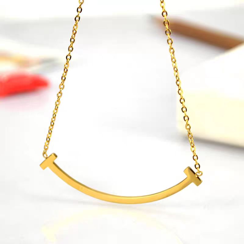 钛钢项链 BAOFEIER/宝菲尔 弯月形项链锁骨链