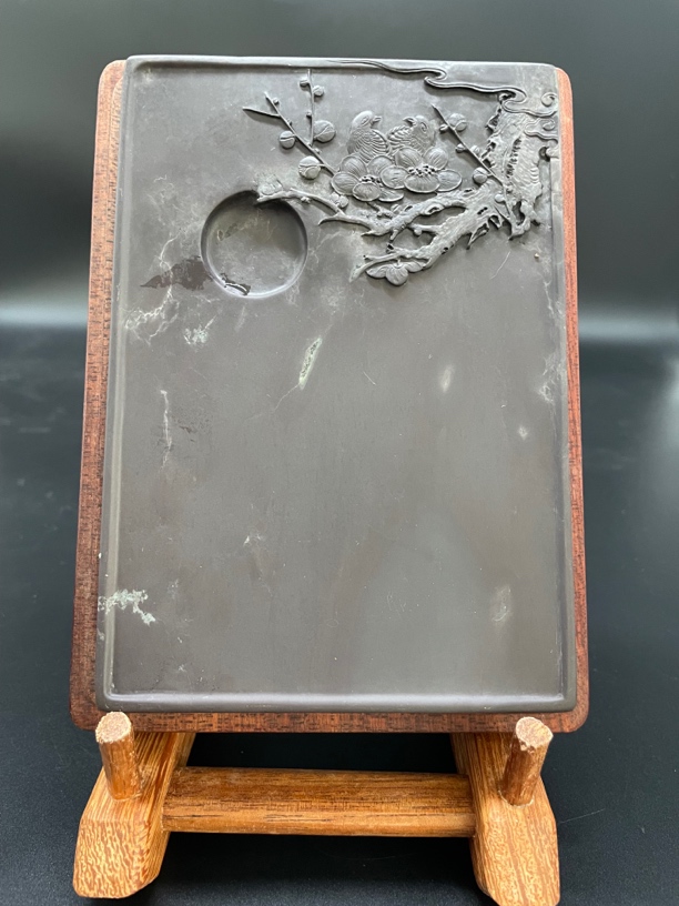 肇庆天然麻子坑《喜鹊报喜》11.5x16.5x2.2