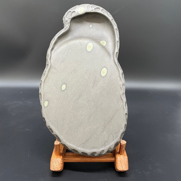 肇庆端砚梅花坑砚台摆饰天然石眼石品滋润细腻26x13.5x3.3配锦盒