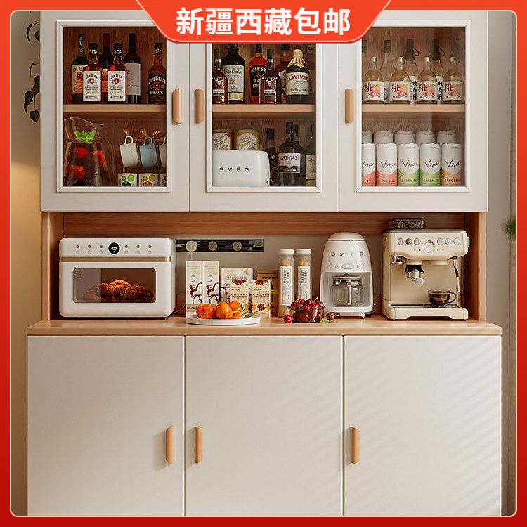 新疆包邮轻奢餐边柜酒柜靠墙一体厨房橱柜收纳柜客厅置物柜茶水柜