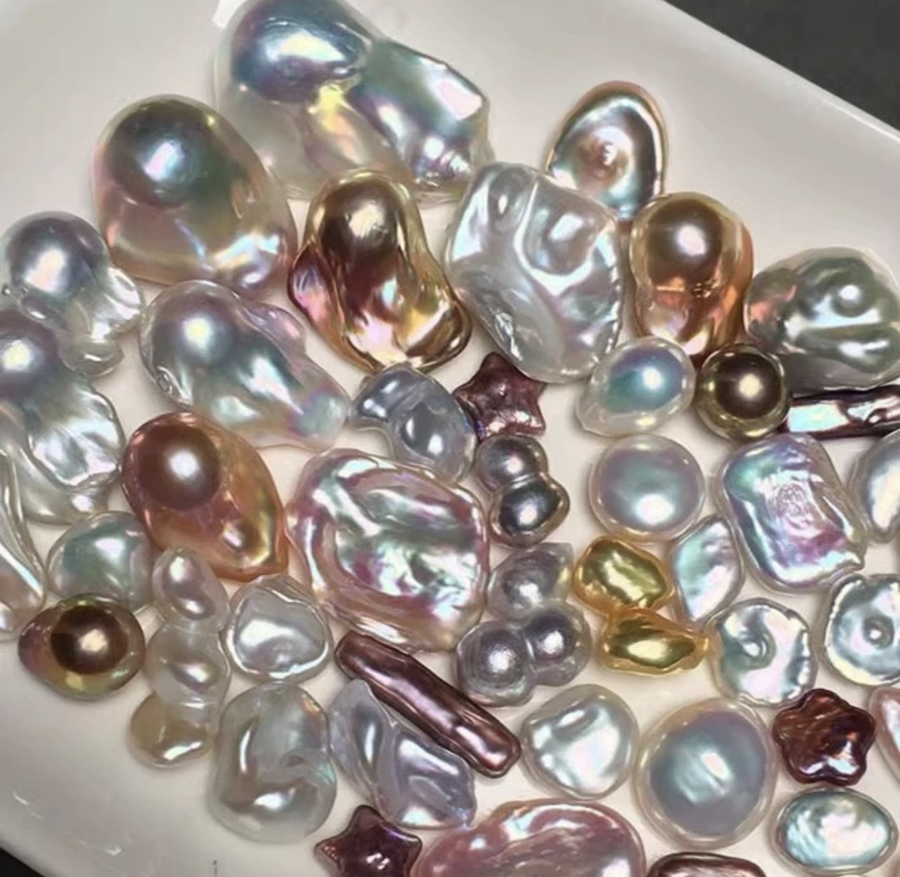 2天然珍珠巴洛克集合多样性发货珍珠项链