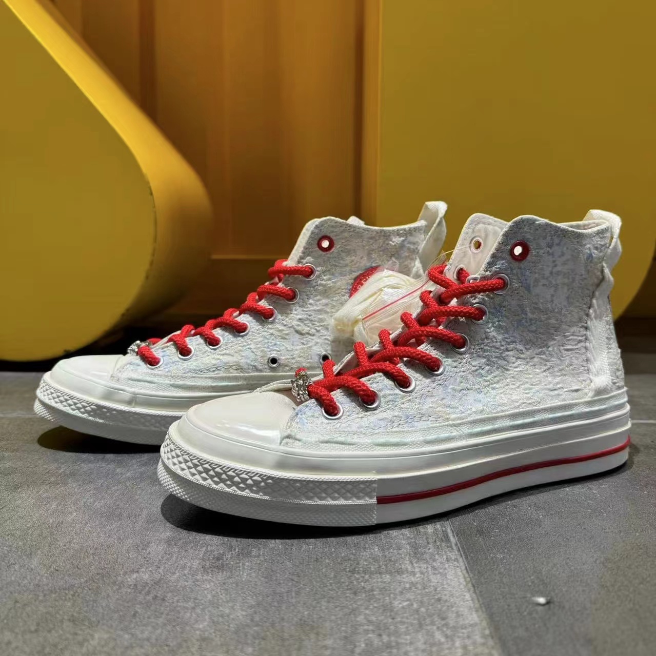 1970S CNY龙年限定纪念款新年款红色帆布鞋刺绣拼接男女休闲鞋