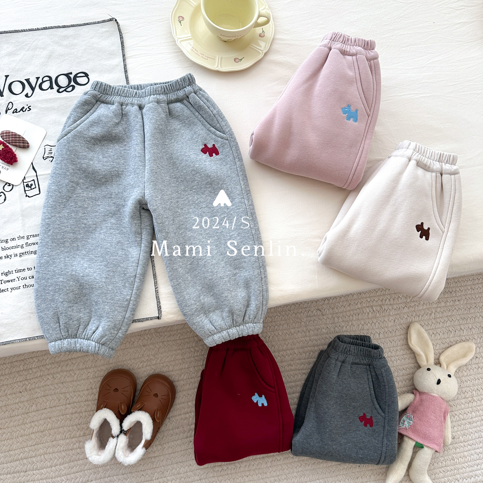 【现货】2024年冬季新款童装韩版加绒加厚百搭卫裤 244-MMSL-244202