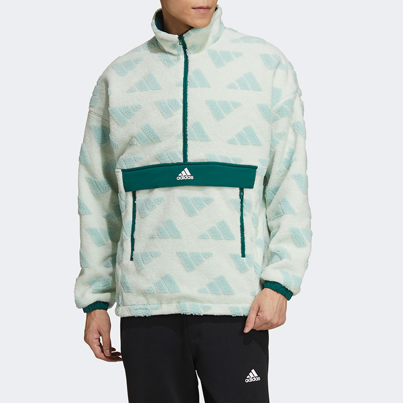 Adidas/阿迪达斯男子宽松休闲运动保暖防风长袖套头衫卫衣GM4441