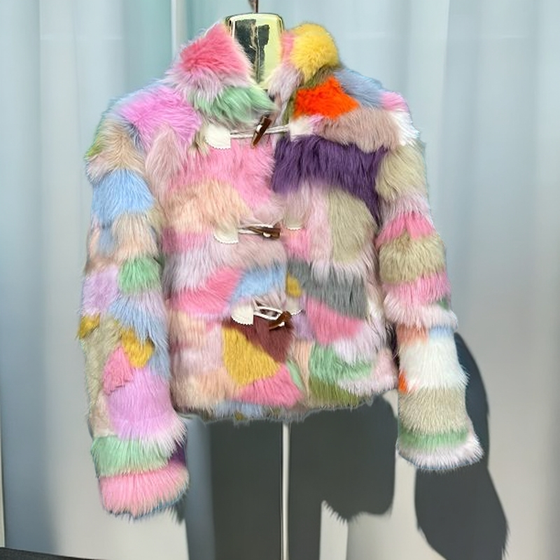 女士休闲托斯卡纳皮毛一体拼皮服饰，款式，尺码，以直播间为准！外套