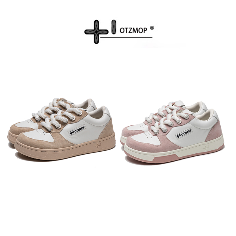 韩版小白鞋女真皮厚底丑萌鞋OTZMOP面包鞋2024年小众丑鞋休闲板鞋