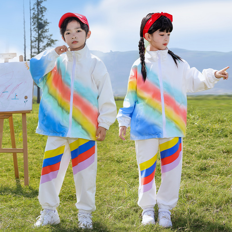 小学生运动会班服户外洋气服装春秋季街舞迷彩演出服紧身战衣亲子