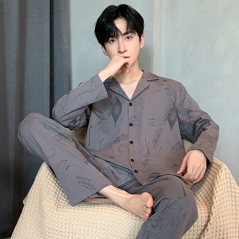【多款可选】开衫纯棉男士家居服长袖套装秋冬新款青年男睡衣