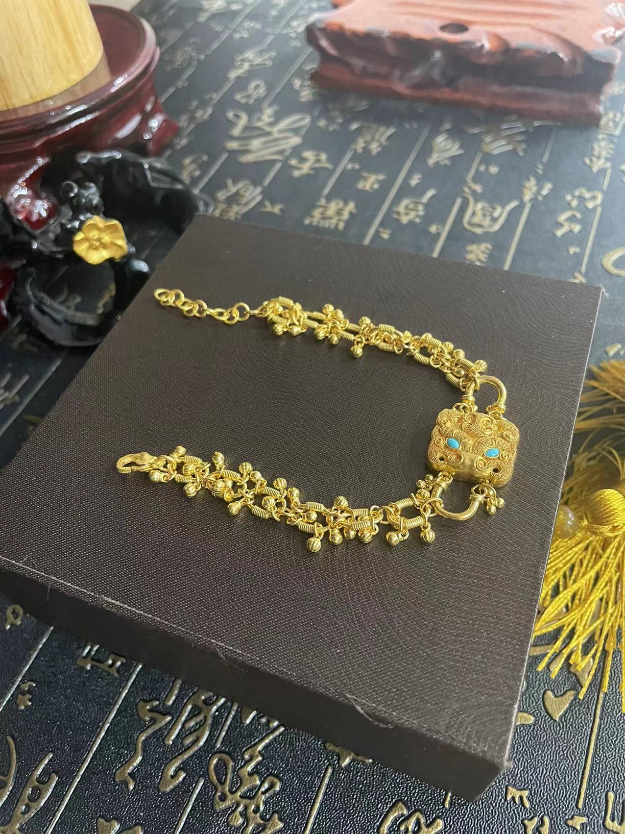 足金周洋霞老师正品炸珠手链