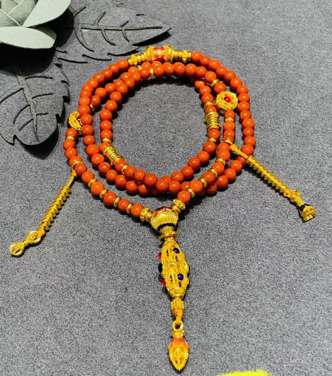 【臻金梵华】足金南红手串23.56克