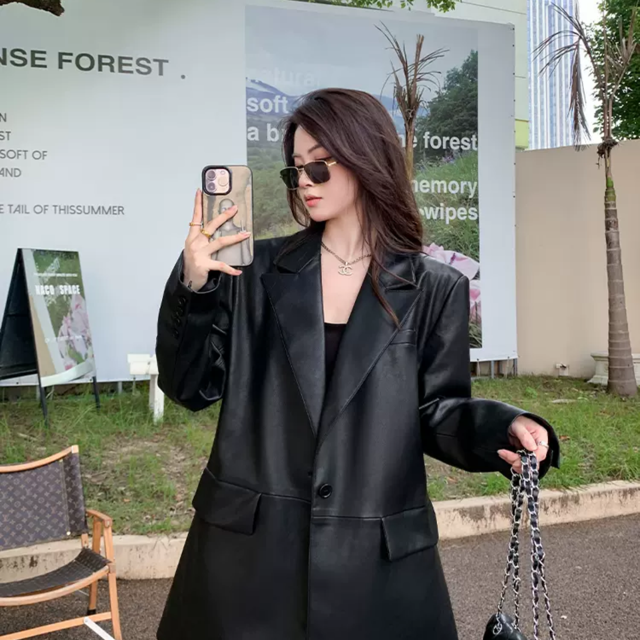 2024新款绵羊皮女单气质网红黑色真皮显瘦短款时尚休闲百搭