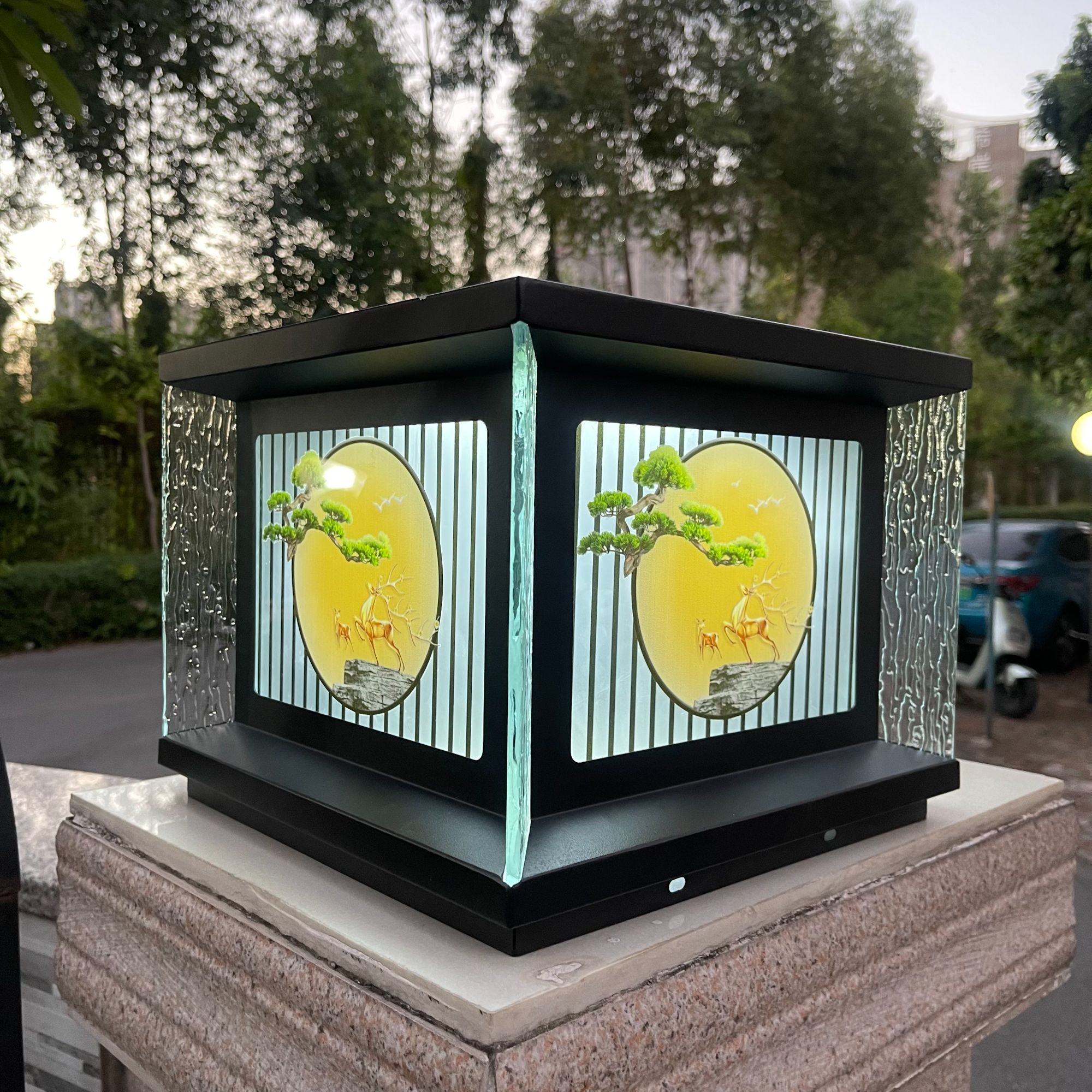 太阳能柱头灯庭院灯室外防水别墅围墙大门柱灯简欧大门灯围墙灯