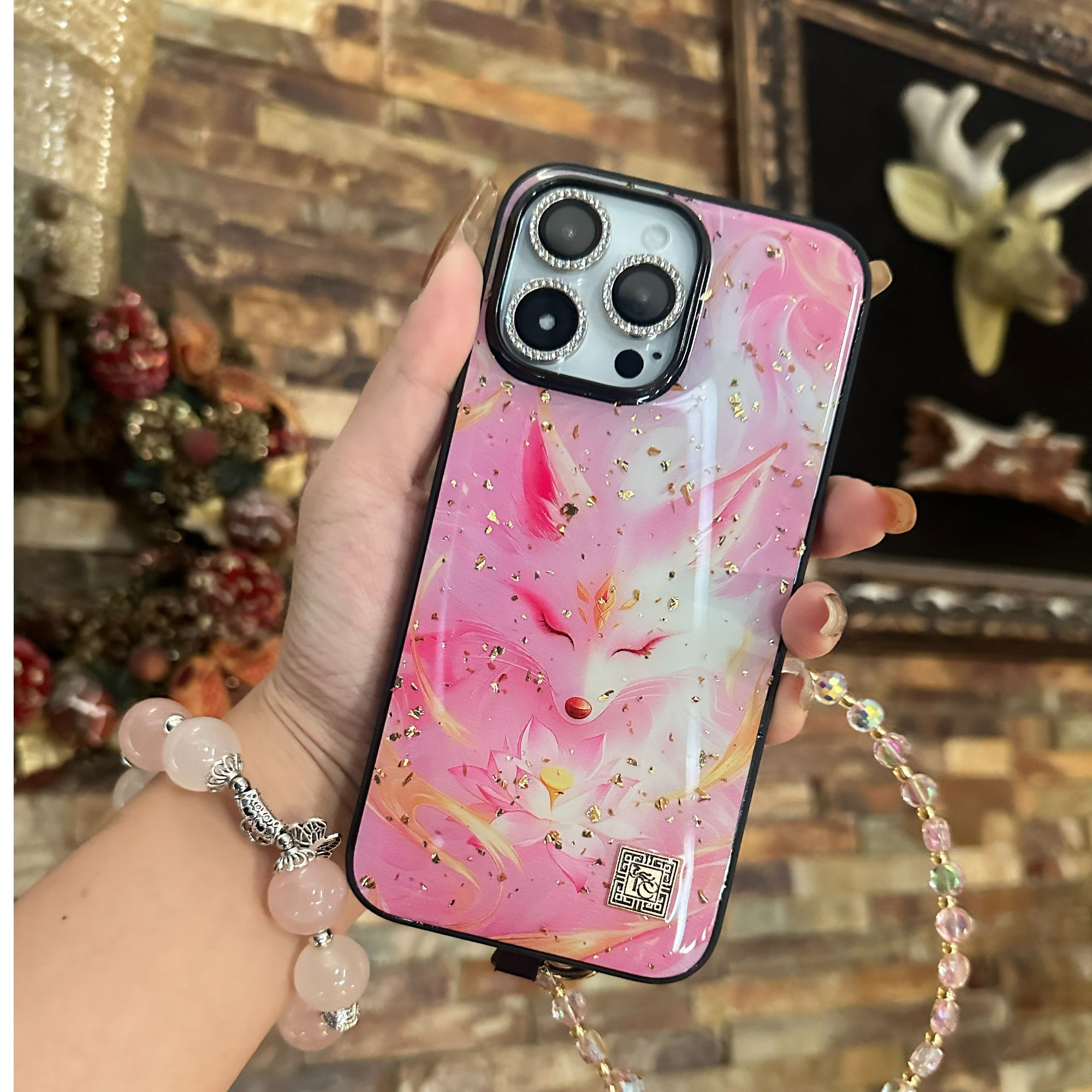 适用于苹果/华为高端松弛感手机壳各型号桃花缘欧式壳壳