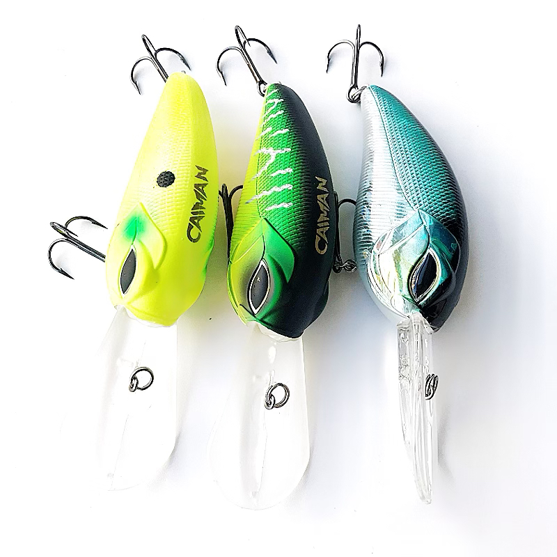 三只28克浮水长舌板大号胖子路亚饵Crank 摇摆型假饵VMC钩 尾单